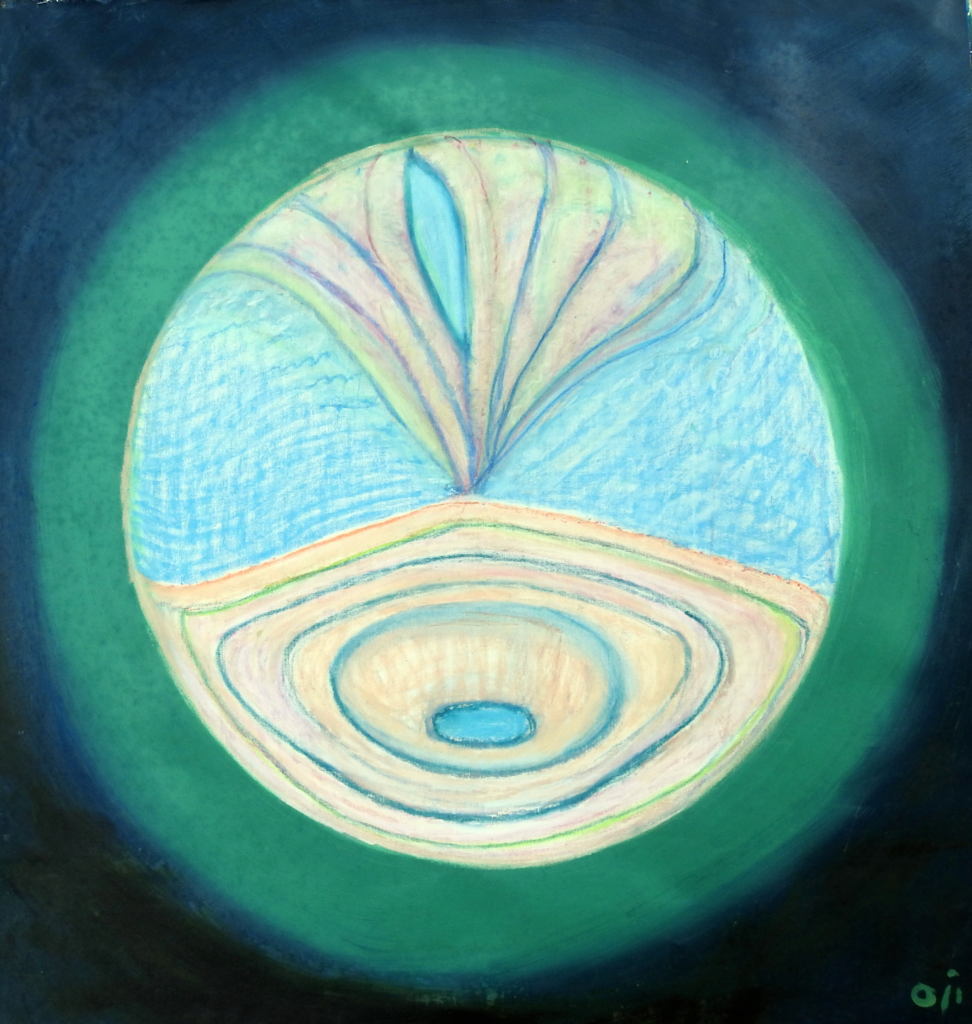 Expressionist spiritual painting by Joseph Tany with radiant light and abstract flowing energy